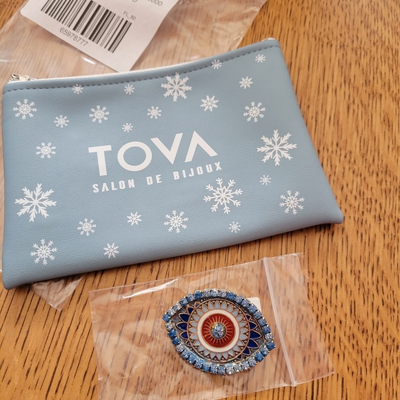 Anthropologie Tova Spirit Eye Crystal Brooch - blue - Picture 7 of 7